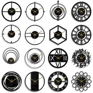 Большие современные настенные часы римские цифры декоративное искусство классические тихие молчаливые часы для гостиной офис декор