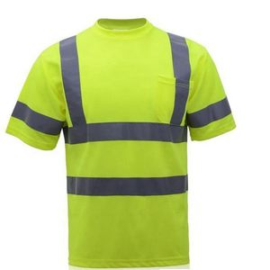 safety reflective clothing SFVest polyester mesh t shirt fluorescein work wear uniform High Quality