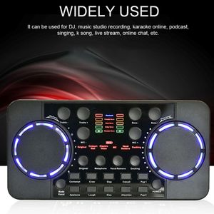 Realtidsljudkort 10 Effekter Brädet Bluetooth Noise Reduction Multiple Sound Effect Voice Converters, DJ Mixer Justerbar mikrofon