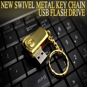 DHL Kargo 8G / 16 GB / 32 GB / 64 GB / 128 GB / 256 GB Altın Metal Rotasyon USB Flash Sürücü / Gerçek Kapasite Pendrive / Kaliteli USB 2.0 Memory Stick