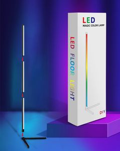 Led zemin lambası wifi bluetooth rgb ışık renkli oturma odası ev ayakları kapalı aydınlatma köşe lambaları uygulama ccontrolled