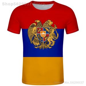 Ermenistan T Shirt Ücretsiz Özel Yapım İsim Numarası Po Beyaz Gri Kırmızı Siyah Tees Arm Ülke T-Shirt Ermeni Nation Flag AM Giysileri 220702