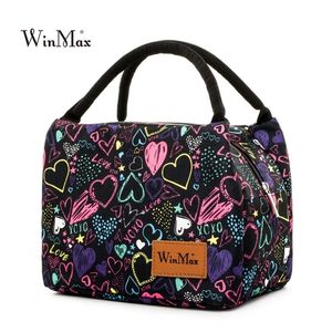 Winmax New Chegh Bag Colorfol Isolle Lunch Sagtão Mantenha Alimentos Seguro A quente Big Cooler Business Box School 201015