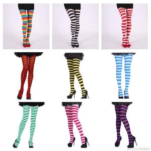 Çorap Çorap Noel Çorapları Kızlar Çok Molor Striped Tayt Tam Uzunluk Slim Tatil Partisi Cadılar Bayramı Cosplay Cosplay Kostümler