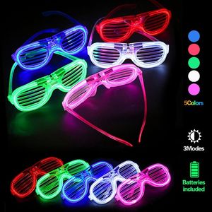 Neon yanıp sönen Led Gözlük Yetişkin Çocuk Kadınlar Parti Güneş Gözlükleri Karanlık Malzemeler Doğum Günü Düğün Dekorasyonu 0815