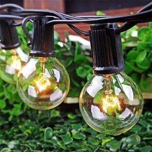 25 -футовая патио струна Light Christmas G40 Globe Fastoon Blabe Fairy String Light Light Party Garden Garland Свадебная декоративная декоративность 201130