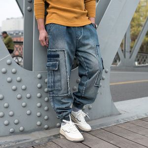 Plus Größe 6XL Jeans männer Casual Cargo Hosen Elastische Taille Lose Baggy Jogger Denim Hosen Streetwear Männliche Kleidung Neue mode