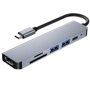 6 em 1 USB HUB C HUB USB C Type-c para USB 3.0 HDMI-Compatible Dock para MacBook Pro Para Nintendo Switch USB-C Type C 3.0 Splitter