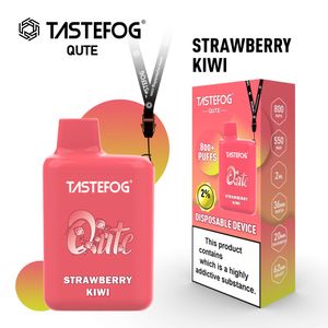 Avrupa pazarında tek kullanımlık vape kalem Tastefog Qute 800 Puffs 2% 2ml TPD versiyonu 15 meyve aroması ile e-sigara ücretsiz kordon