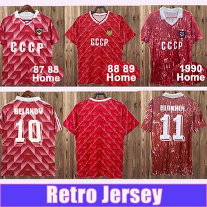 1987 1988 Sovyetler Birliği Retro BELANOV Futbol Forması 1990 BLOKHIN Ev Klasik Eski Futbol Gömlek Kısa Yetişkin Üniformaları