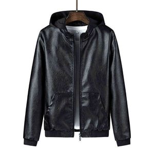 Männer Pu Lederjacke Übergröße 5xl 4xl Mit Kapuze Gelb ets Plus Größe Streetwear Jungen Zip Up Oberbekleidung Kunstleder Jacke L220725