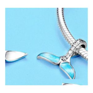 Charms kızlar büyüleyici denizkızı kuyruk kadın kolye kolye mavi balina balıkları deniz cazibesi fit diy bileklik mücevher yapımı 836 r2 damla dhxbp