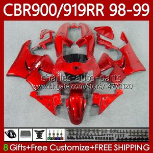 Honda CBR919RR CBR 919RR için Vücut Kiti 900RRR CBR919 CBR900 Metal Red RR 1998 1999 Karoseri 127NO.104 900cc 919cc CBR900RR 98-99 CBR 900 919 RR CC 98 99 ABS OEM PERAING