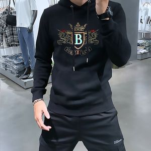 Western Style Erkekler Hoodie Yeni Trend Marka Mektubu-B Moda Desen Sıcak Elmas Tasarım Kazak Pamuk Genç Dipli Gömlek Sonbahar Kazak Turuncu Yeşil M-4XL