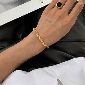 Связь цепного поворота Entwine Bracelet для женщин золото минималистская изящная мода Inte22link