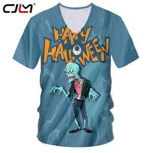 Мода Хэллоуин Человек Зомби Футболка Уличная Одежда Продажа Оптовая Футболка с V-образным Вырезом 6XL Мужская 3D Печатная Одежда 220623