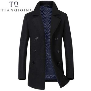 Зимняя шерстяная куртка мужчины длинные мужские кашемировые куртки и пальто модные модные грудные пальто.