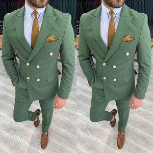 2022 Классные зеленые свадебные смокинги для жениха износа мужские костюмы Slim Fit