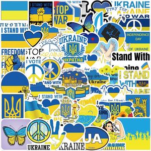 50 Teile/los Ukraine Aufkleber Ukraine flagge wünschen frieden graffiti Aufkleber für DIY Gepäck Laptop Skateboard Fahrrad Aufkleber