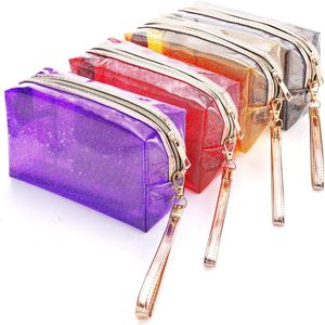 Su geçirmez kozmetik çantalar şeffaf pvc seyahat makyaj el çantası sevimli taşınabilir kozmetik kasa tuvalet çantası