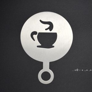 Paslanmaz Çelik Kahve Kalıp Cafe Köpük Şablon Kahve Dekorasyon Araçları Barista Şablonlar Kahve Kek Baskı Modeli GCE13488