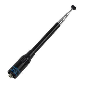 Antena Teleskopik Walkie Talkie Hitam SMA-Perempuan untuk VHF/UHF Dual Band