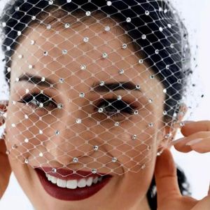 Headpieces VA06 Birdcage Veil Russian Tulle Cage Face With Diamond Bachelorette Party Accessories Handband Bridal VeilsHeadpieces