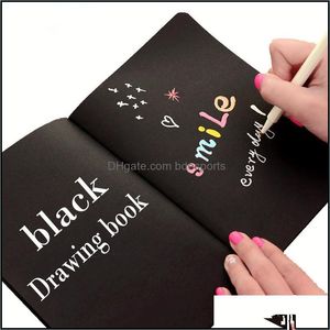 Бумажные продукты Офисная школа поставки бизнес -промышленные A4 A5 Black Sketch Stateepad Book Book для рисования Ding Diry Journal Creat