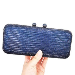 Borse da sera NXY Cristalli blu navy Pochette da sposa per feste Pochette da sposa con cristalli caldi più economica Spalla a catena femminile da sera 0428