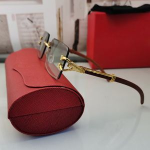 Erkek Tasarımcı Gözlük Kadın Erkek Ahşap Gözlükler için Güneş Gözlüğü Altın Çerçeve Leopar Kafa Metal Tornavida Güneş Gözlüğü Çerçeveleri Kutusu Ile Yeşil Ahşap Oyma Gözlük