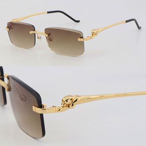 Yeni lüks elmas kesim lens metal çıngıraklı 028o güneş gözlüğü tasarımcısı Sürüş unisex gözlükleri erkek kadın 18k altın 001 gümüş kare çerçeveler boyutu: 57-20-140mm