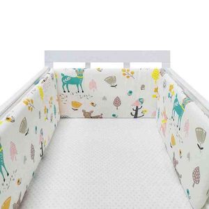 Pára-choques para berço infantil de uma peça, protetor de cabeça de bebê, protetor de cama de bebê, para-choques impressos, cerca de algodão, grade para berço, para crianças G220421