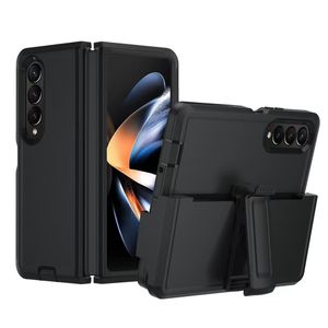 Защитный чехол для Samsung Galaxy Z Fold 4 5G Чехлы с зажимом для ремня Полноразмерные двухслойные прочные чехлы со встроенной подставкой