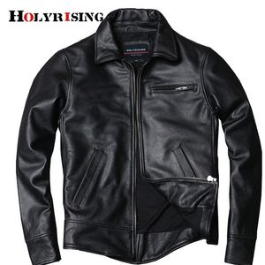 Holyrising Подличная кожаная куртка Классическая черная куртка из кожи стиль пики для гороха модная куртка для человека плюс размер 19182 201128