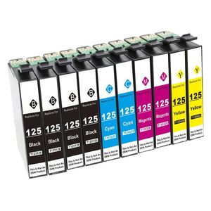 10 cartuchos de tinta de 10 pack compatíveis para Epson 125 Stylus NX125 NX127 NX130 NX230 NX420 NX530 NX625 WorkForce 320 325 520 Impressora