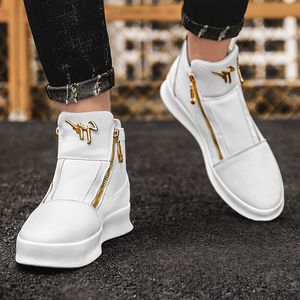 Botins de cano alto masculinos sapatos masculinos de verão tênis de luxo vestido casual elegante hip hop respirável moda esportiva