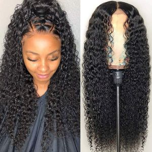 28 30 polegadas brasileiras 13x4 HD Lace Curly Front Human Hair Wigs para mulheres negras Logo Wave Deep Synthetic Frontal Feching Wig