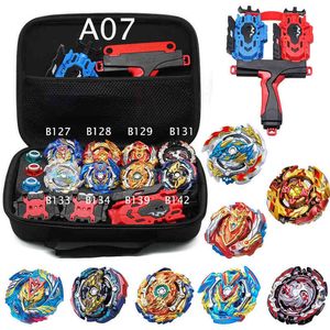 Takara Tomy İplik Oyuncaklar Beyblade Kulp Fırlatıcı Ile Patlama Metal Fusion Toupie Savaş Gyro Blade Bıçakları Saklama Çantası Çocuklar Hediye AA220323