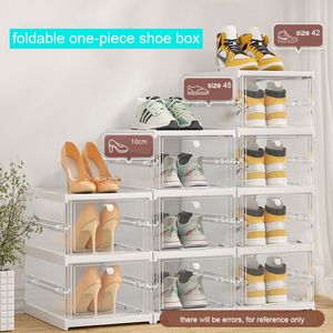 1set/3box entegre flip-üst katlanılabilir ayakkabı kutusu depolama kutusu araç içermeyen kurulum bir çekme şeffaf plastik ayakkabılar dolap katlanabilir ayakkabı raf yığını zl0823