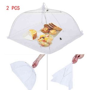 1PC PCs PCs grandes capa de alimentos Tela Proteger Dome Dome Net Umbrella Picnic Kitchen dobrado Anti -Fly Mosquito Y220526