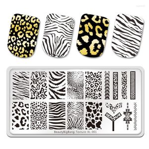 Nail Art Kits BeautyBigBang Stamping Plates Tiger Wolf Deer Eagle Zebra Leopard Pattern Stainless Steel Stencil Template Animal 001