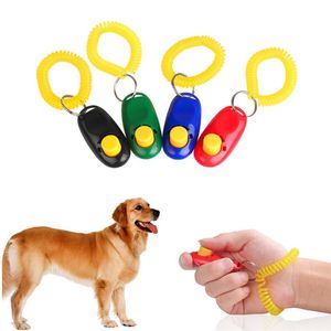 Köpek Düğmesi Clicker Pet Ses Eğitmeni Bilek Bantlı Tıklama Eğitim Aracı Yardım Kılavuzu Evcil Köpekler Malzemeleri DH4878
