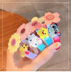 Boncuklu iplikçikler sevimli çizgi film çiçekleri çocuk bileziklerini döndürebilir bebek takılar yaratıcı hediyeler oyuncaklar ve plastik bileklikler