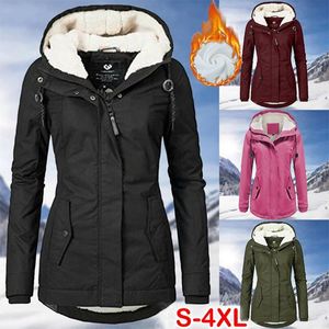 Women's Jackets Fashion Warm Coat Jacket Outwear Fur Lined Trench Winter Hooded Parka OverCoat