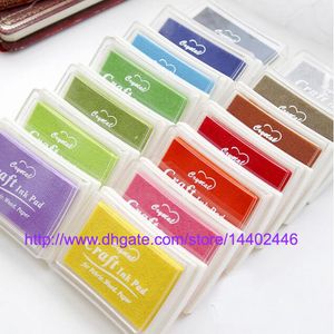 Free Shipping 500pcs Multi Color 15 colors DIY Work Oil Gradient Stamp Set Big Craft Ink Pad Inkpad Craft Paper