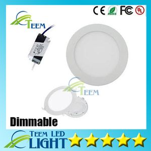 DHL Dimmable Круглая Светодиодная панель Свет SMD 2835 3W 9W 12W 15W 18W 21W 25W 110-240V Светодиодный потолок утолкнул нижнюю лампу SMD2835