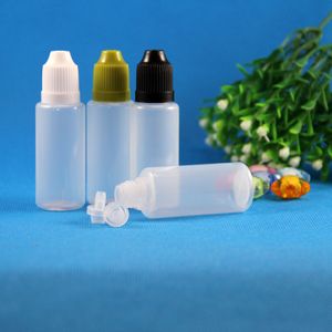 100 PCS 20 ml (2/3 oz) Plastik damlalık şişeleri Çocuk geçirmez güvenlik kapakları damla uçları vaps sıvı yağ mağazası için yumuşak sıkılabilir LDPE 20ml