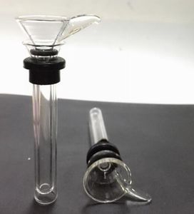 Fumer du verre Diapositives mâles et style d'entonnoir à tige femelle avec tige simple en caoutchouc noir pour conduites d'eau Bongs Accessoires pour plates-formes pétrolières