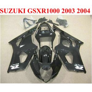 Suzuki için Sıcak Satış Plastik Kaplama Kiti 2003 2004 GSXR1000 Fairing Seti K3 K4 GSX-R1000 03 04 Tüm Parlak Siyah Vücut Kitleri CQ57