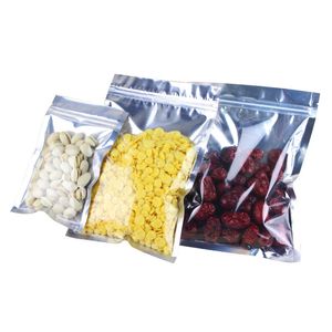 50pcs / lot Temizle Alüminyum Folyo Çanta, Gıda Çay Şeker Kurabiye Pişirme LZ639 için Kılıfı Packaging Simli Metalik Plastik